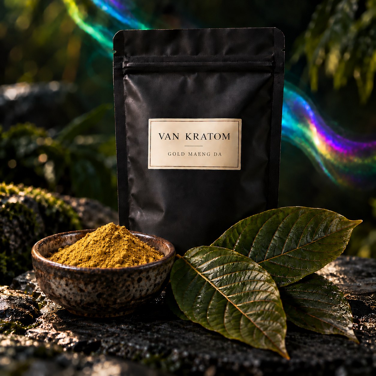 Kratom Gold Maeng Da poeder – natuurlijke kleurstof van Van Kratom